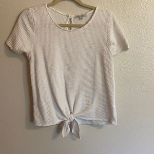 White tie in front blouse shirt sleeve